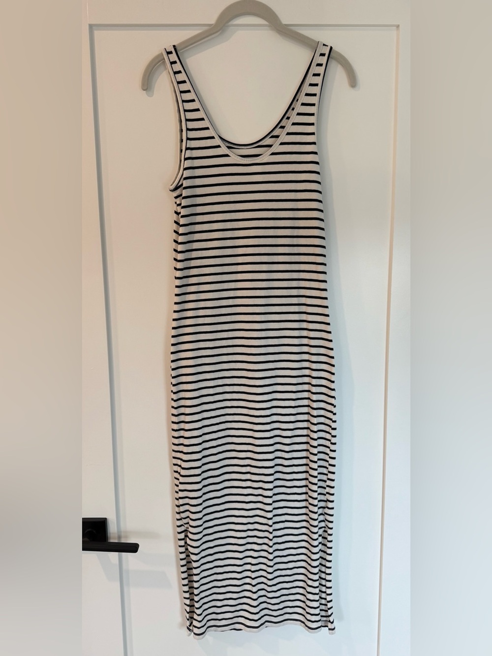 H&M Dark Navy and White Striped Midi Tank Dress (S) - Picture 2 of 7